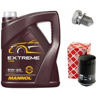 MotoröL Set 5W-40 5 Liter + ÖLfilter + ÖLablassschraube FüR Audi Seat Skoda VW