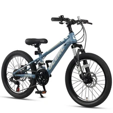 GLERC SKYLINE 20 INCH KIDS MOUNTAIN BIKE 21-SPEED KID BICYCLE - BLUE