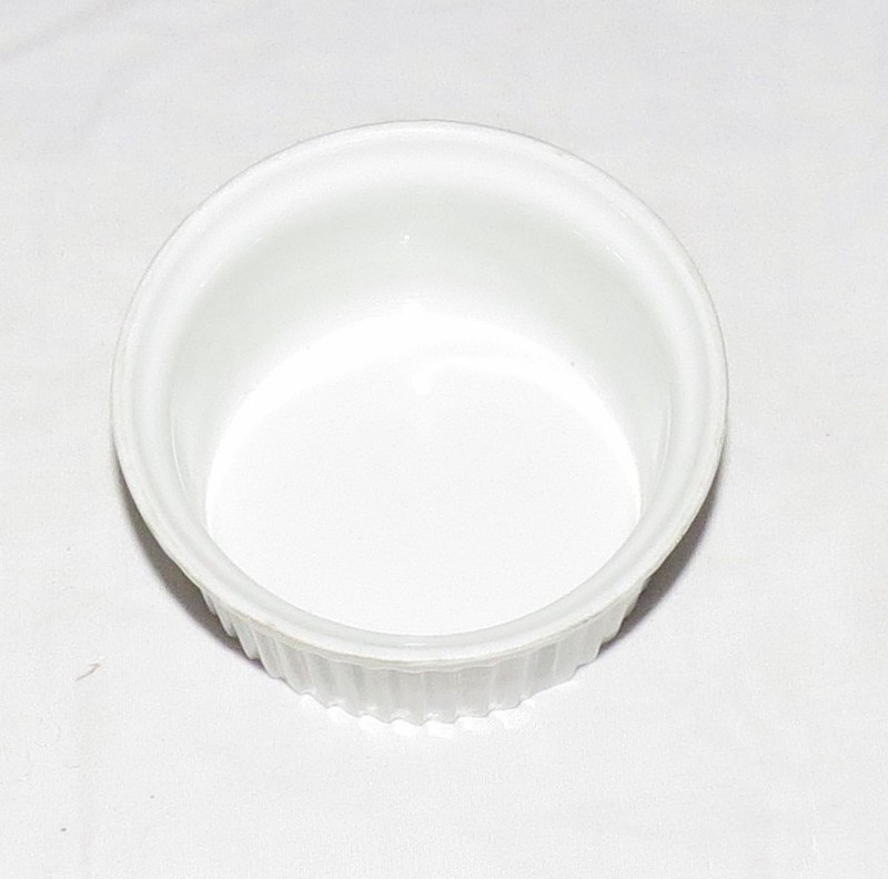 Pillivuyt 3.1/4 inch White Ribbed Ramekin Made in France