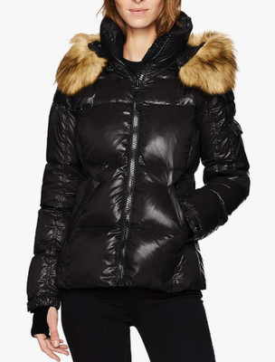 S13 Women's Kylie Down Puffer Jacket with Faux Fur Trimmed Hood, Size S