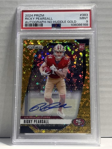 2024 Prizm Ricky Pearsall Auto No Huddle Gold /10 PSA 9