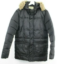 Poolman Winter Coat-Jacket size w/Fur Trimmed Hood -Large [No.S450 25/2] Black