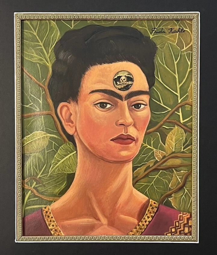 Frida Kahlo Gouache sobre papel 1930-1950 en el estilo pintura firmada a mano Foto 2 de 4