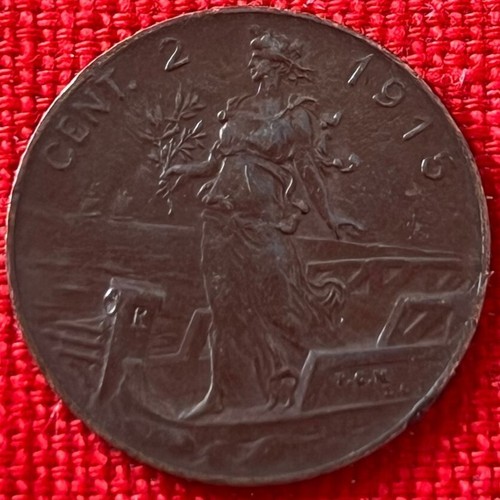 1915 Italy 2 Centesimi Vittorio Emanuele III KM# 41 - Picture 2 of 2
