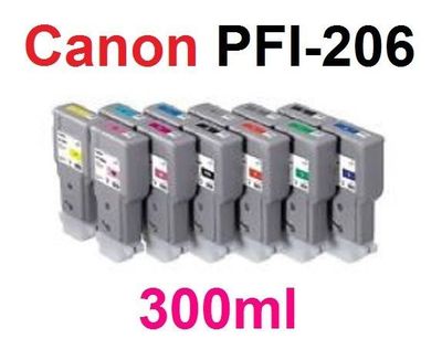 12 Ink for Canon ImagePROGRAF iPF6400 iPF6450 Compatible PFI-206 300ml Cartridge