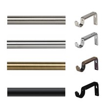 28mm Curtain pole Set for eyelet curtains, Pole set, no Finials, 120-560cm wide
