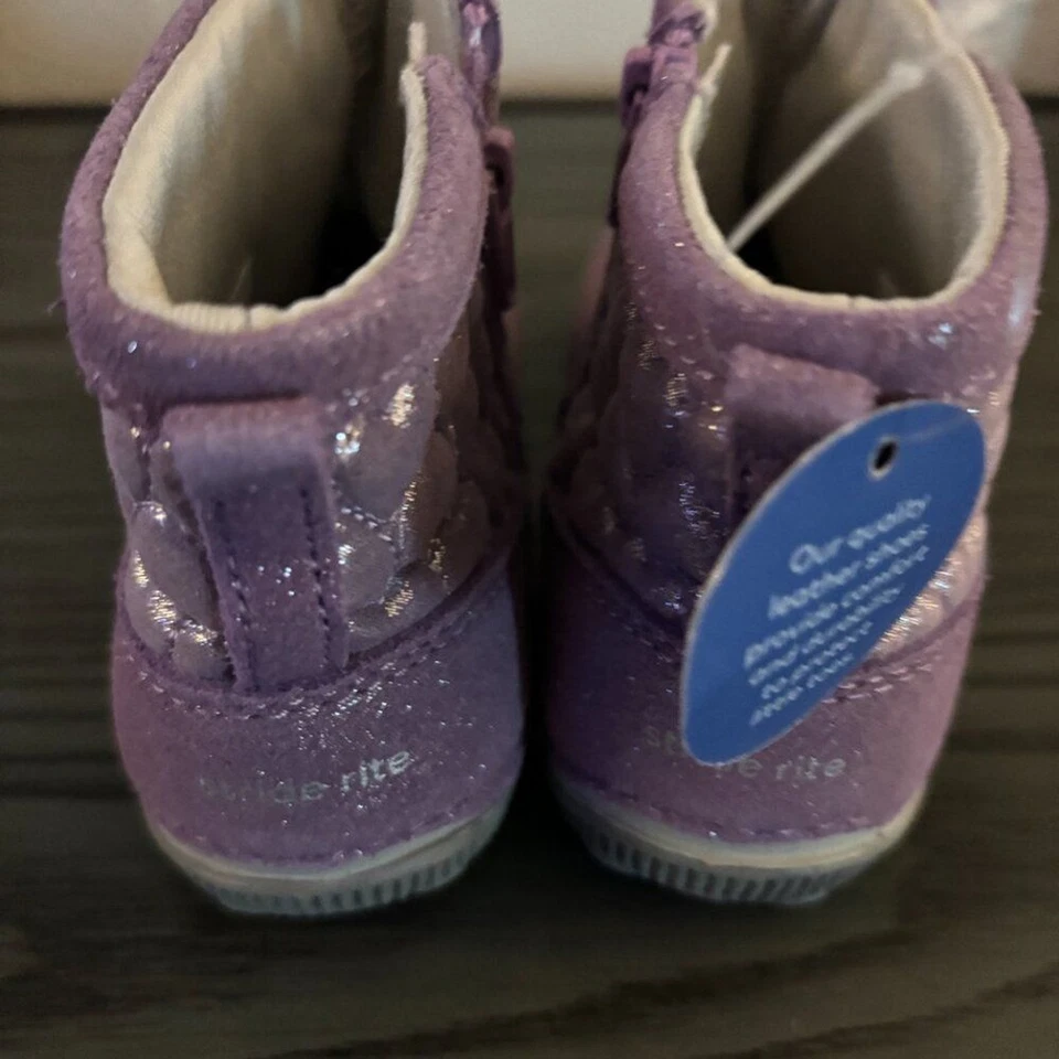 ¡NUEVO! Bota Stride Rite Unisex SRT LAILA MORADA, Talla 9 meses - 1177 Foto 2 de 3