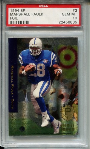 1994 SP Foil Football 3 Marshall Faulk Rookie Card RC Graded PSA 10 