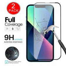 2x FULL Coverage Tempered Glass Screen Protector For iPhone XS 11 12 13 Pro/MAX
