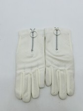 Vintage Women  s Fashion Dress Cotton Gloves White Wrist Length Size 6.5-8 USA