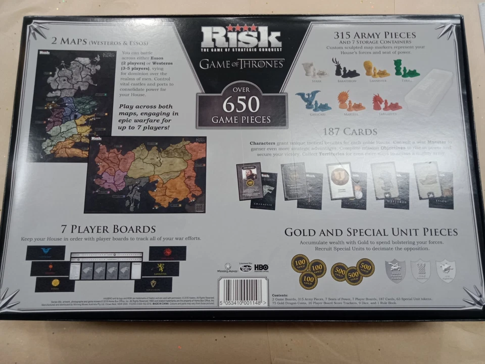 Game Of Thrones Risk Boardgame Strategic Conquest 2015 Complete Never Played - Image 2 of 4