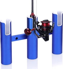 BAYSUN 3 Tube Aluminium Fishing Rod Holder 3 Link Wall-Mounted Pod Rack for Mar