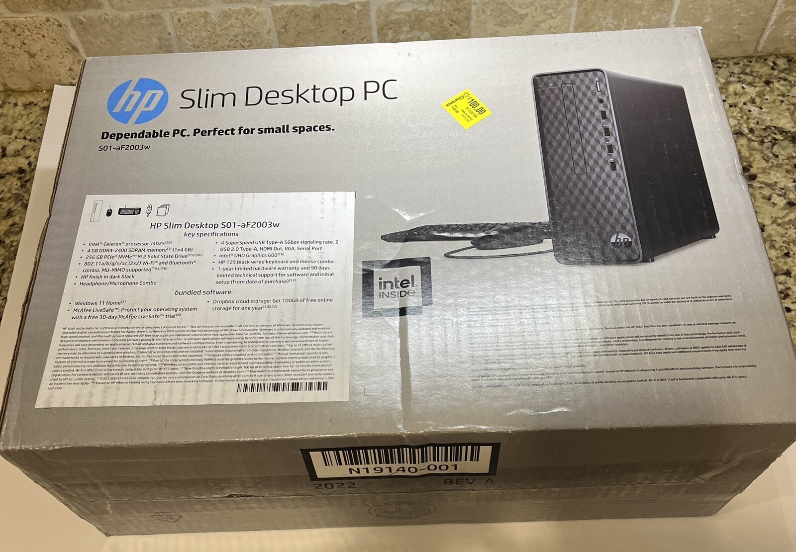 HP Slim S01aF2003w (256GB SSD, Intel Celeron J4025, 2.00 GHz, 4GB) Slim Desktop 196548734207 eBay