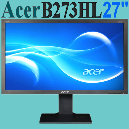 Acer B273HL 27"Inch (68.6 cm) Full HD LED Widescreen Monitor VGA, DVI-D, HDMI - Picture 1 of 6