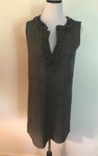 Vera Wang Lavender Label Grey sleeveless Ruffle Sheath Dress S 4