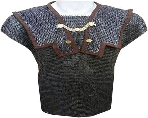 Medieval Roman Knight Chainmail Armor, 18 Gauge Iron Steel, Lorica Hamata, Flat - 第 2/3 張圖片