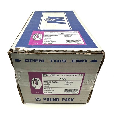 7/8'' Midwest Fastener Plain Steel Malleable Washers (46 pcs.)