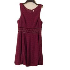 Free People Burgundy Lace Mini Dress cut-out Size 8
