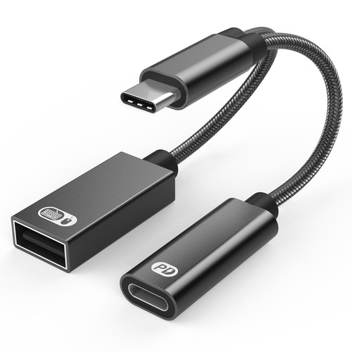 2 in 1 USB Type C Cable Converter OTG Adapter 60W PD Fast Charging Data Sync - Picture 12 of 13