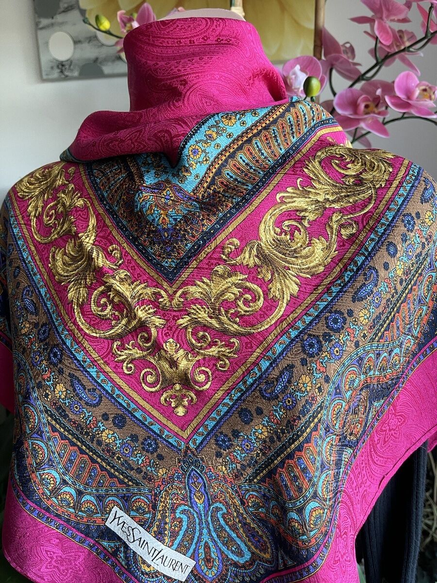 【送料&関税込】Saint Laurent Silk Scarves Yves Saint Laurent (YSL) Silk Scarf | eBay