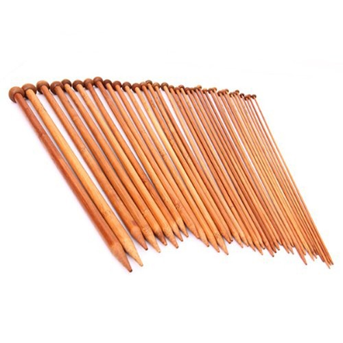 36 Pcs Yarn Needle Set Bamboo Single Pointed Knitting Needles Carbonized
