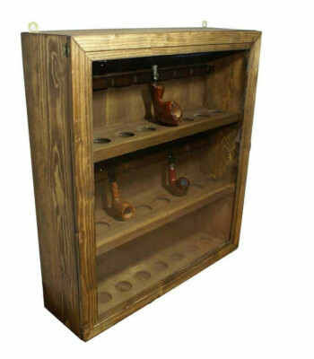 24 Seater Walnut Pipe Holder Display Board Pipe Holder Wall