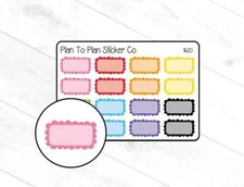 1620~~Scalloped Half Boxes Planner Stickers.