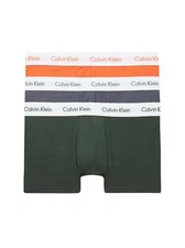 Calvin Klein 3 Pack Low Rise Trunks - Cotton Stretch - Jungle Leaf / Soot / Oran