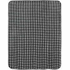Houndstooth Plush Throw Blanket, Bedspread, 86" x 63"
