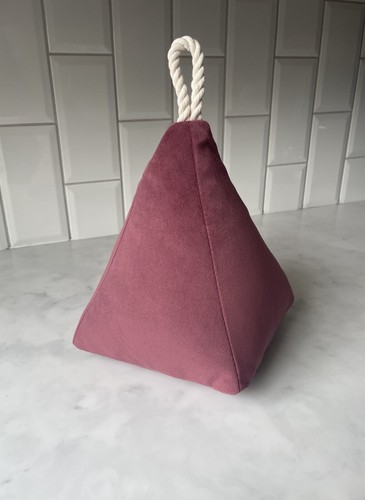 Pyramid door stop With Rope Handle Dirty Rose - 第 1/4 張圖片