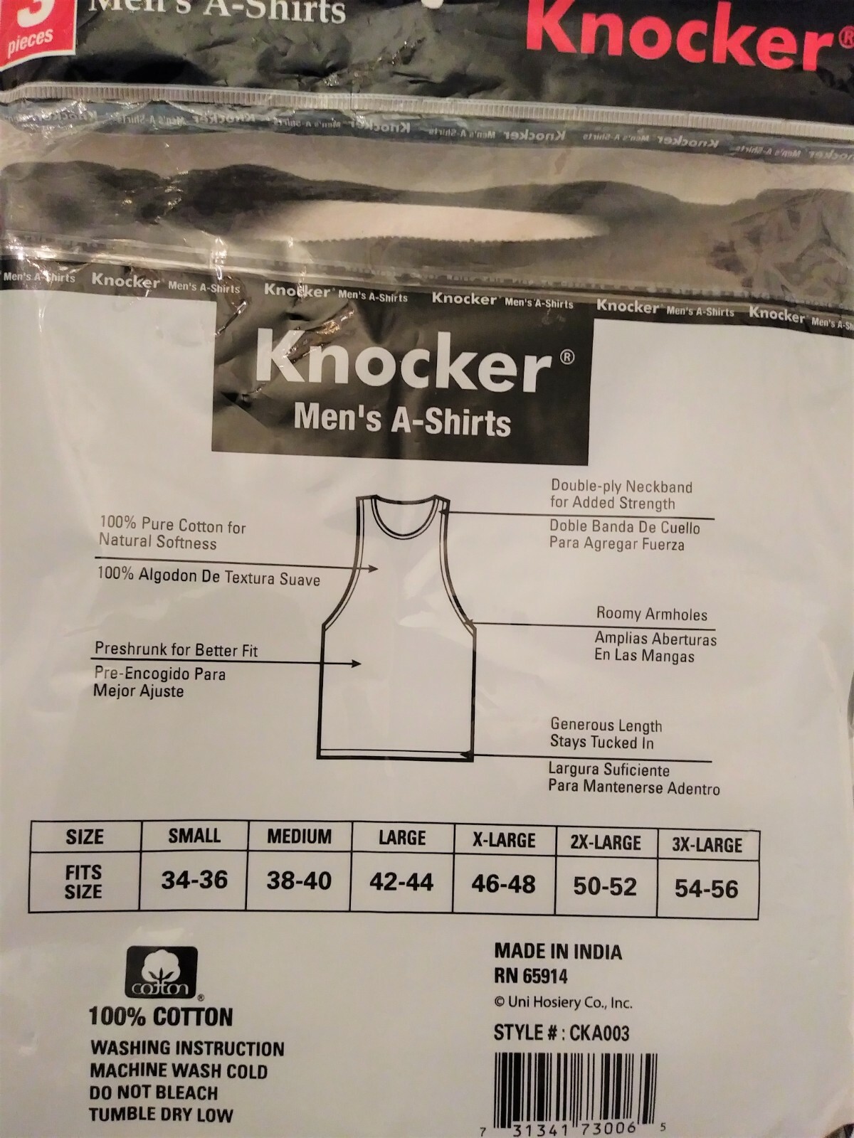 6 knocker A Shirt Tank Top Wife Beater ActiveWear 3 BLACK 3 WHITE SML