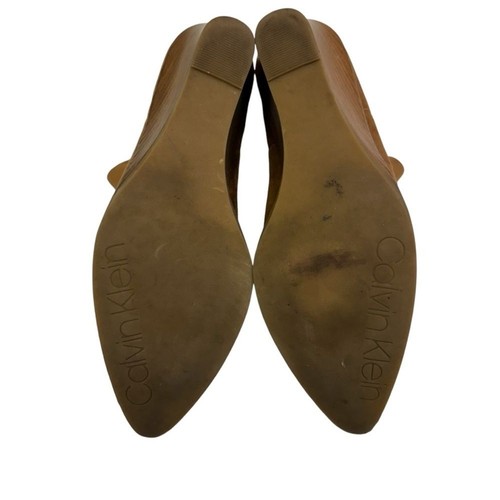Calvin Klein B Tabby Brown Suede Wedge Heel Western Bootie Shoes Size 8.5 - Picture 9 of 11