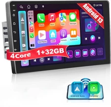 9" 1+32GB Android 13 Double 2 Din Car Stereo CarPlay GPS Navi WiFi BT RDS Radio