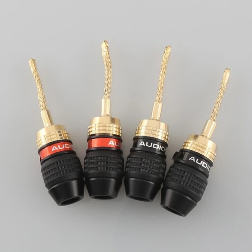 4stk Vergoldet Verriegelung Bananenstecker HiFi Lautsprecher kabel Anschlüsse - Bild 6 von 6