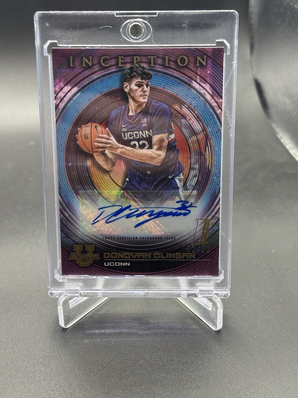 DONOVAN CLINGAN 2022-23 BOWMAN INCEPTION UNI 1ST FUCHSIA AUTO /75 Q1887