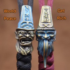 Chinese Ghost Officer Knife Beads Pendant EDC DIY Paracord Lanyard Accessories