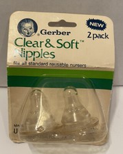Vintage 1988 Gerber Clear Soft Bottle Nipples Sealed In Package 76151 USA