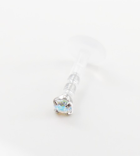 Helix Ear Rings 16G AB Flat Back Threadless Cartilage No Allergy Bioflex Triple - Picture 5 of 19