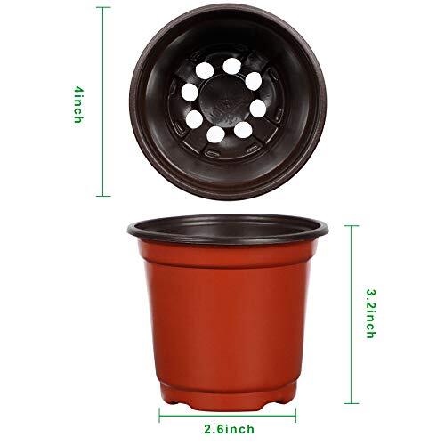 Augshy Nursery Pot, 110 Pcs 4" Plastic  Assorted Sizes , Number of Itemss 