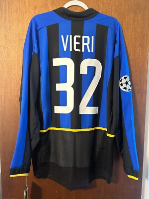 BNWT Inter Milan 2002/03 Long Sleeve #32 Vieri UCL XL shirt | eBay