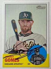 Jonny Gomes Signed Topps #H664 2012 Card Oakland Athletics Auto MLB RAD