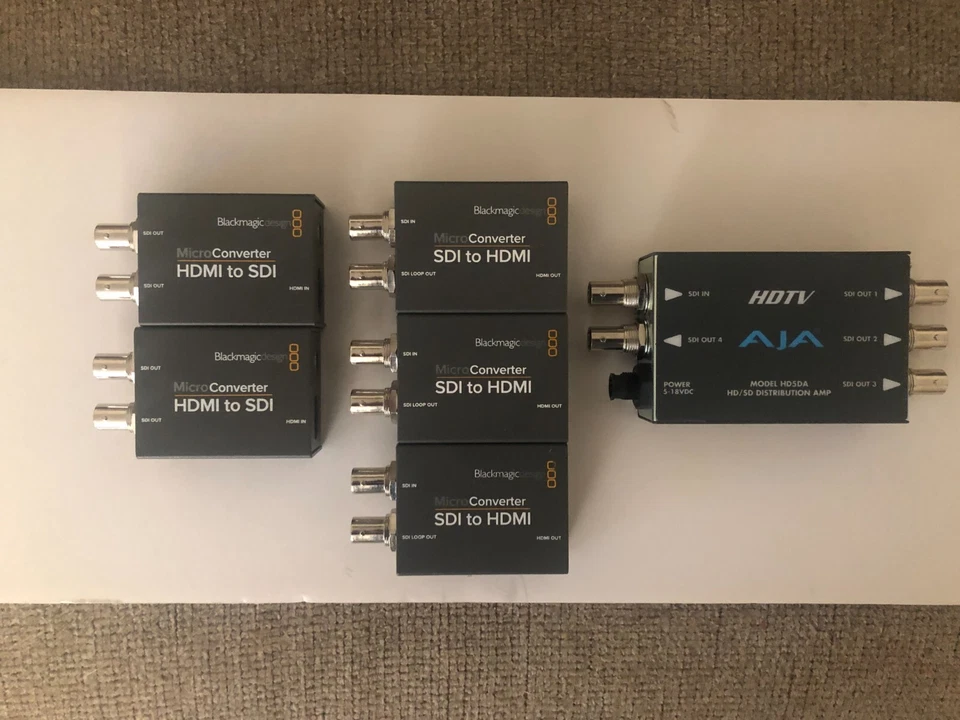 Plataforma de transmisión mezcladora de video Roland con convertidores Blackmagic y AJA Distro Foto 3 de 4