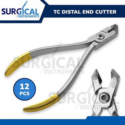 12 Pcs Distal End Cutter Hold & Cut Hard & Soft Wire Orthodontic TC German Grade