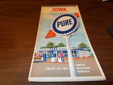 Hoja de ruta vintage de Iowa Pure Oil 1960/60A