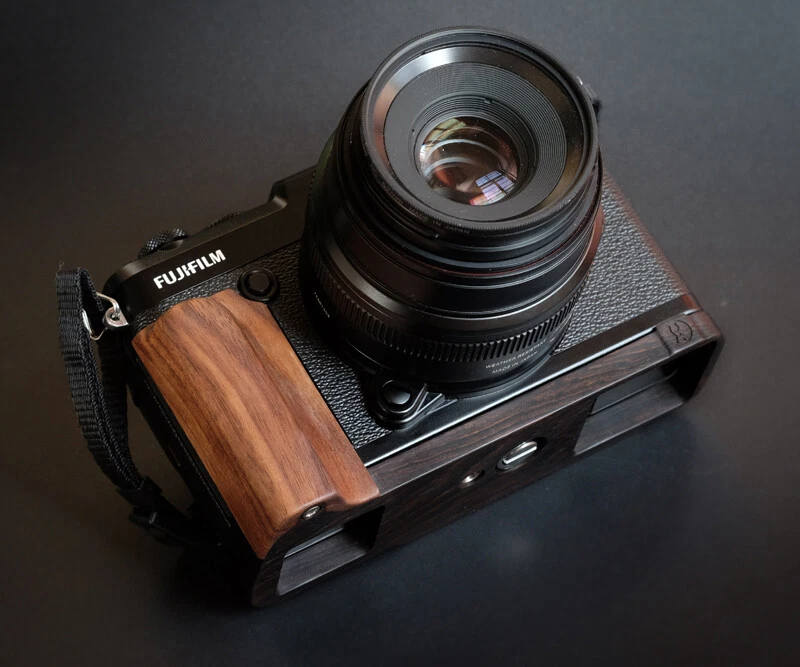 Ebony Walnut Wood Camera L Grip Holder For Fujifilm Fuji GFX 50R Handmade Handle - image 2 of 4