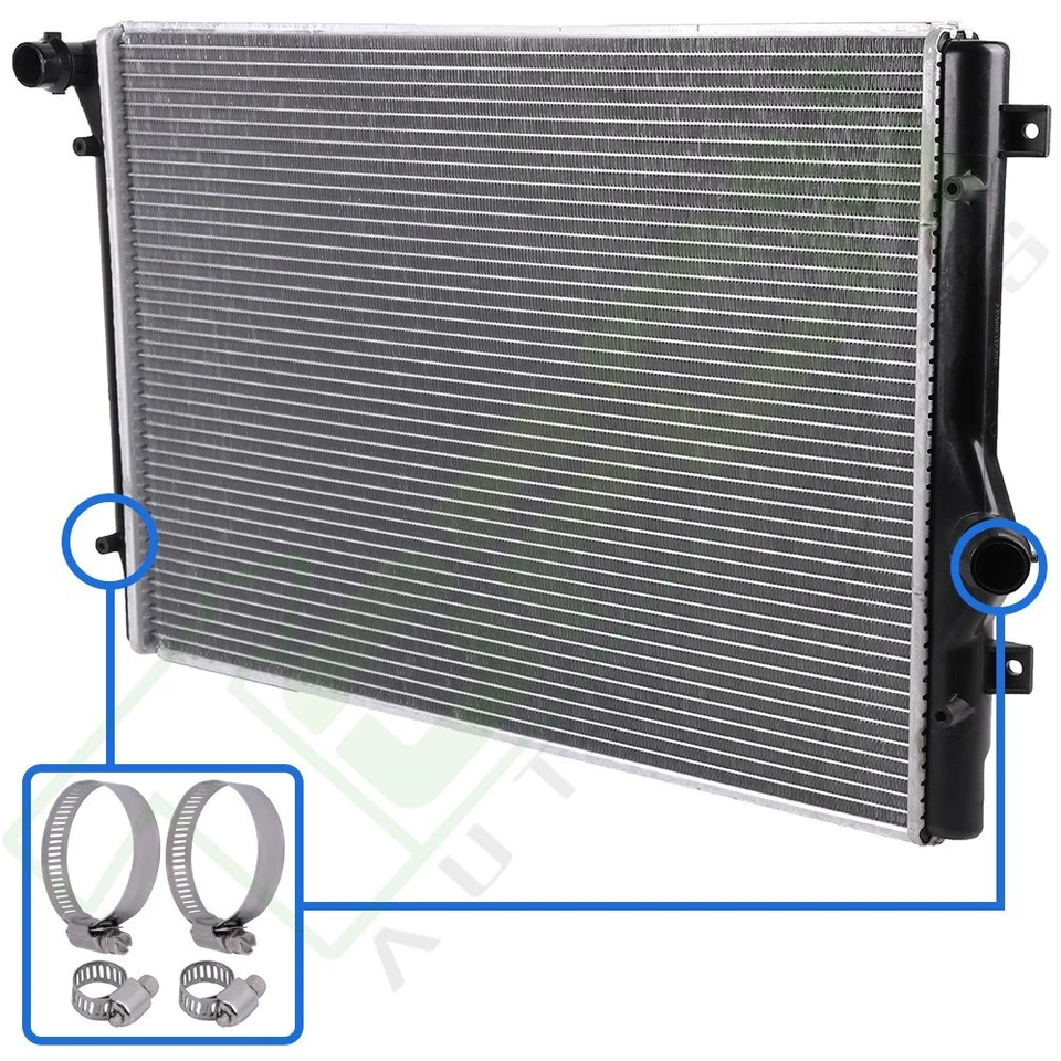 For 2006 2007-2013 Seat Leon Radiator 2822 With Universal Oil Hose Clamps Kit Foto 2 de 4