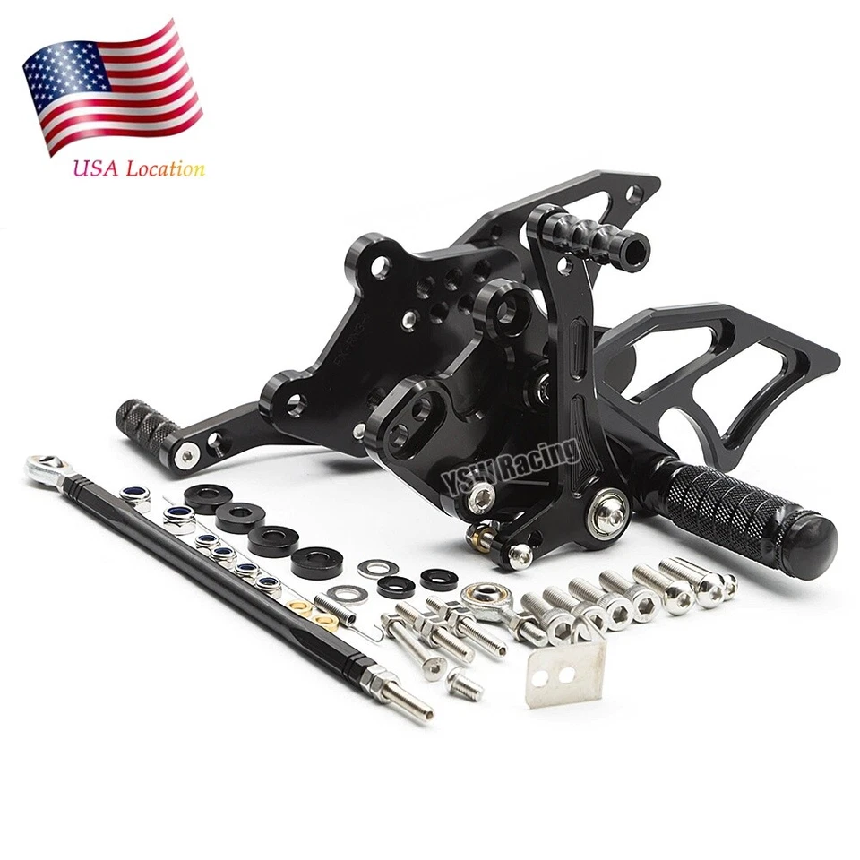 Reposapiés de carreras negro para Kawasaki Ninja 300/250 2013-2017 2018 Foto 3 de 4