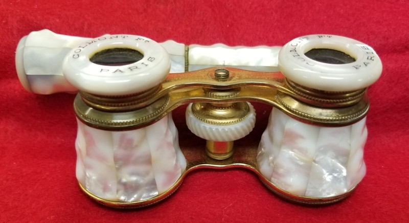Rare Antique French Colmont Pearl Opera Glasses Binoculars