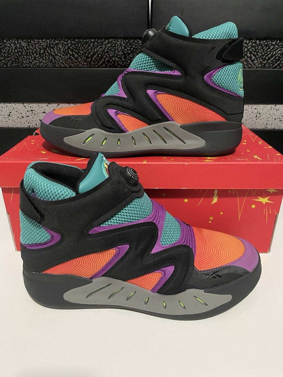 NEW REEBOK men\'s looney tunes instapump fury zone shoes in core black/utopic tea Reebok x Looney Tunes Instapump Fury Zone Black, Teal  main image 2