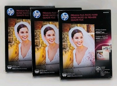 (3) x HP Premium Plus Photo Paper Glossy | 5 x 7 in | CR669A | 60 Sheets